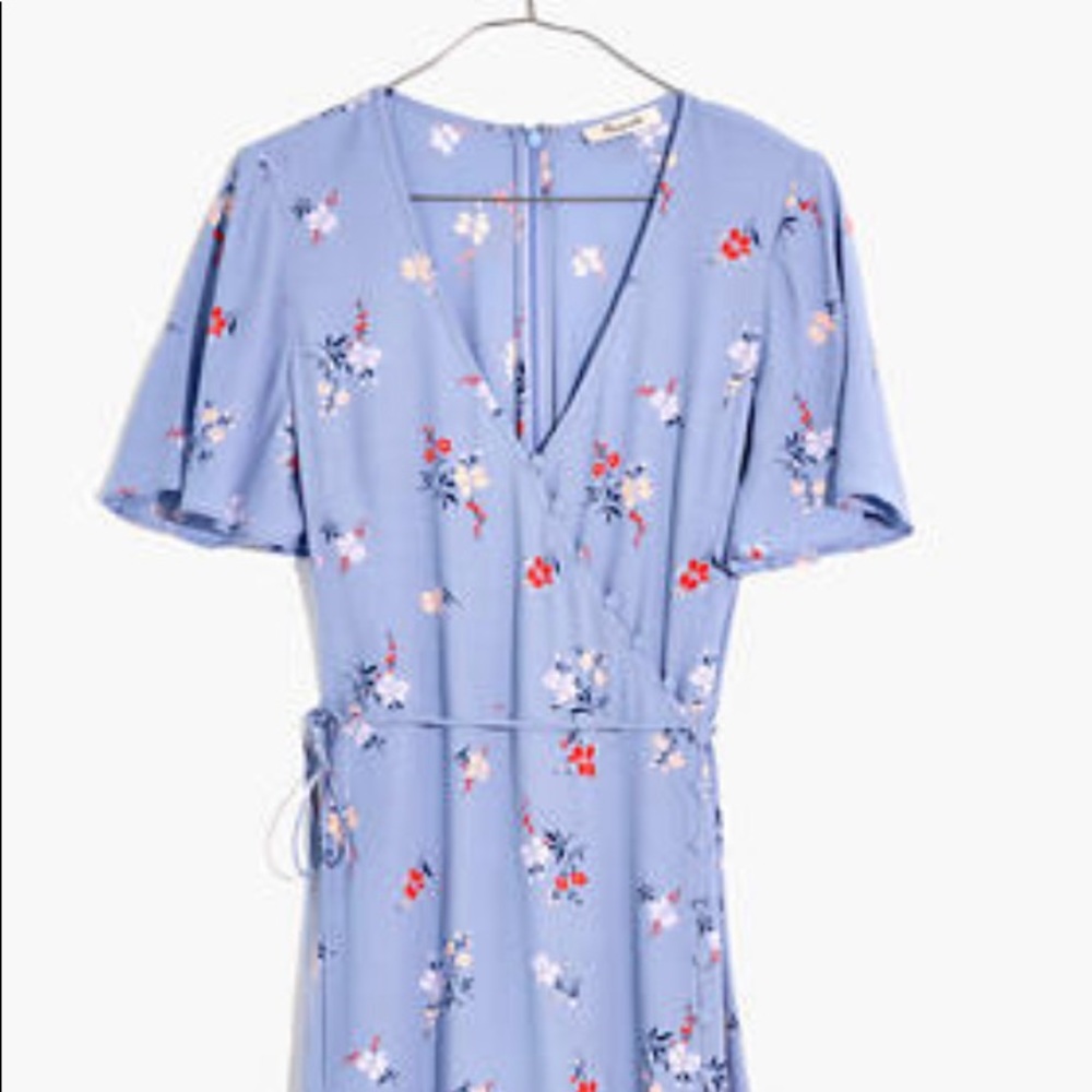 Button-Wrap Midi Dress in Aloha Floral